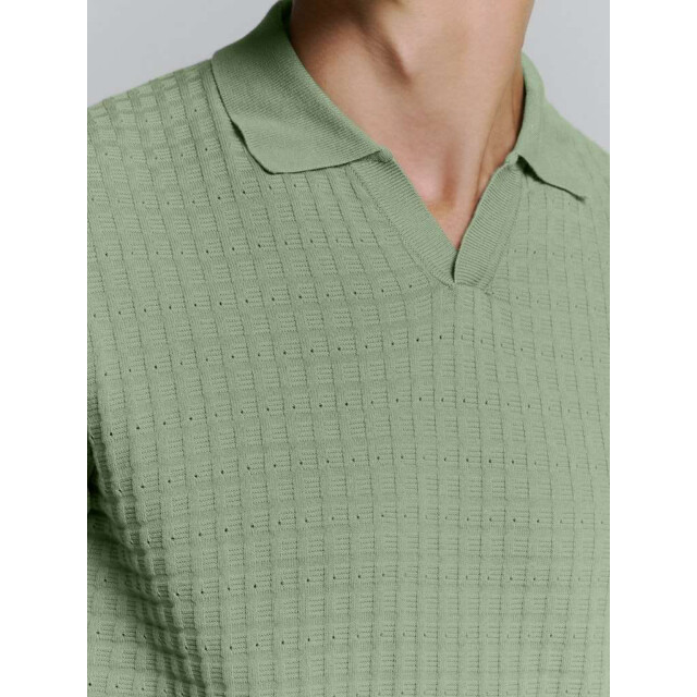 No Excess Pullover short sleeve polo v solid green 27230363-050 large