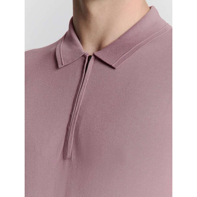 No Excess Pullover short sleeve polo zip soli mauve 27210352-146 large