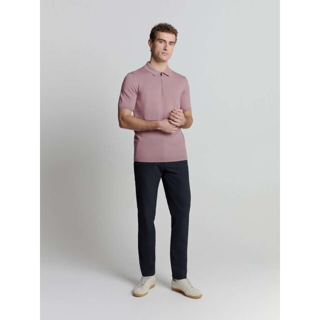 No Excess Pullover short sleeve polo zip soli mauve 27210352-146 large