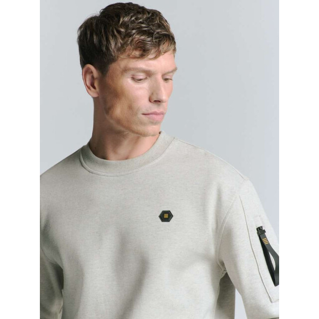 No Excess Sweater crewneck melange chalk 27100211-017 large