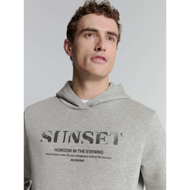No Excess Sweater hooded grey melange 27130151-102 large
