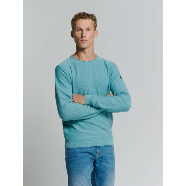 No Excess Pullover crewneck garment dyed + st seablue 27210101SN-039 large