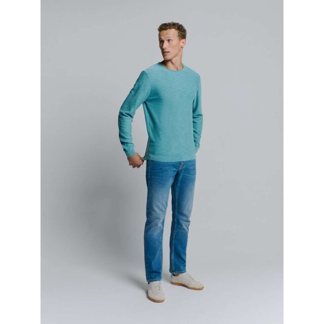 No Excess Pullover crewneck garment dyed + st seablue 27210101SN-039 large