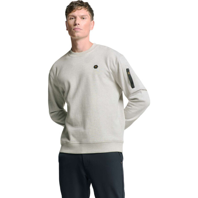 No Excess Sweater crewneck melange chalk 27100211-017 large
