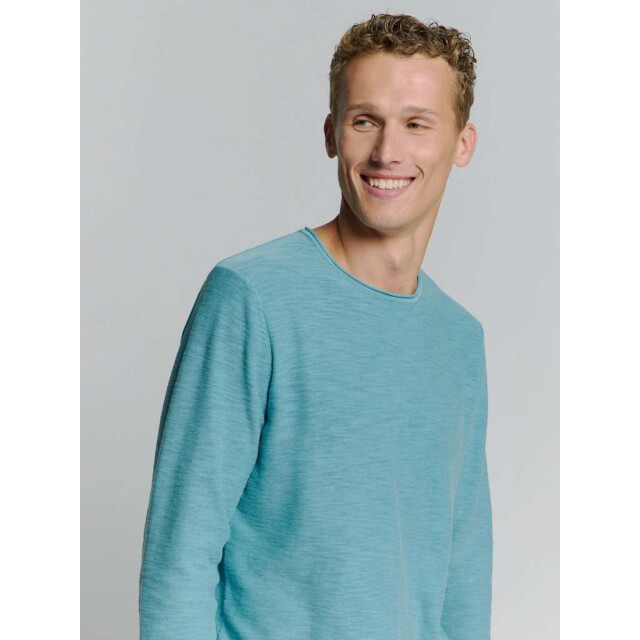 No Excess Pullover crewneck garment dyed + st seablue 27210101SN-039 large