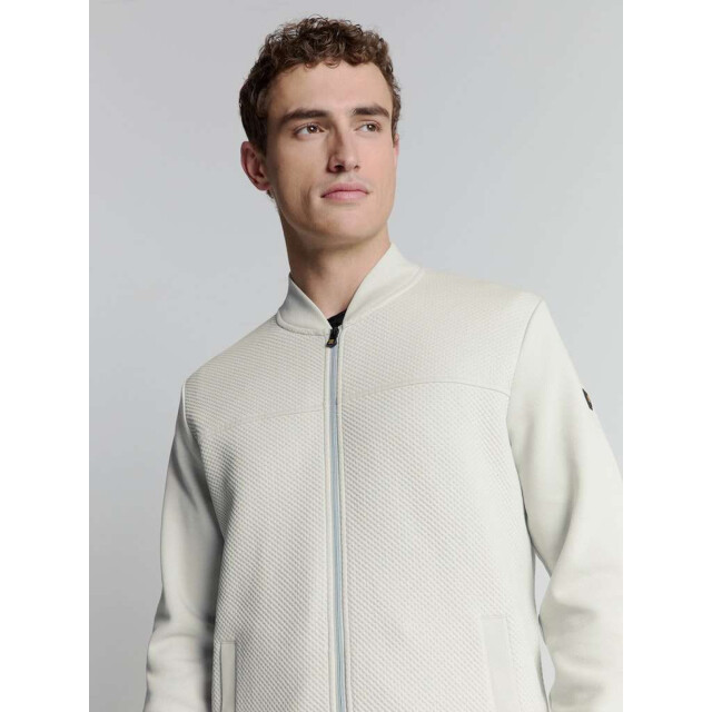 No Excess Sweater full zipper jacquard mix bo chalk 27100119-017 large