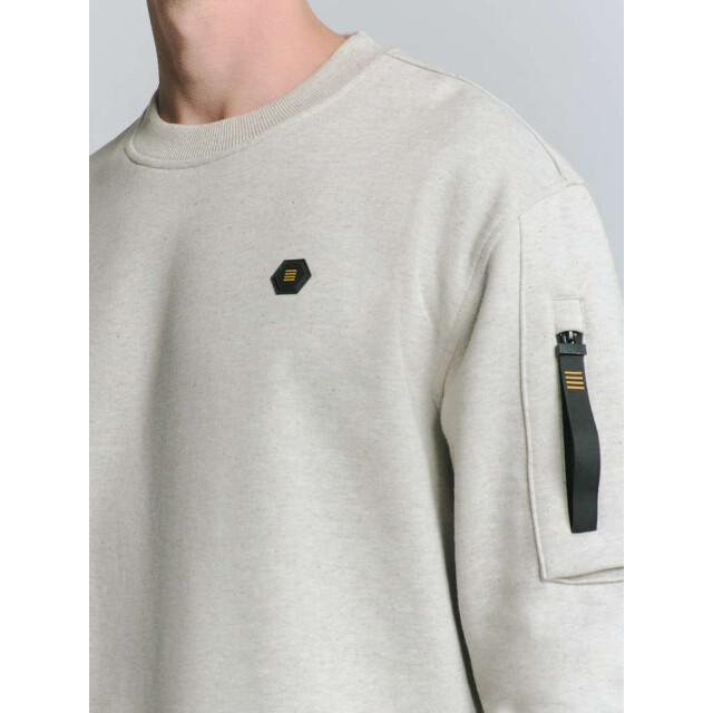 No Excess Sweater crewneck melange chalk 27100211-017 large
