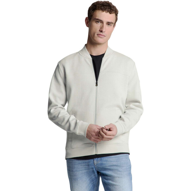 No Excess Sweater full zipper jacquard mix bo chalk 27100119-017 large
