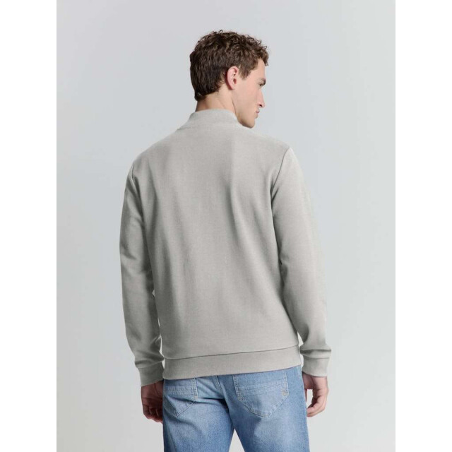 No Excess Sweater full zipper jacquard mix grey melange 27100118-102 large