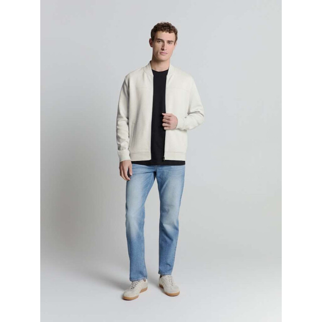 No Excess Sweater full zipper jacquard mix bo chalk 27100119-017 large