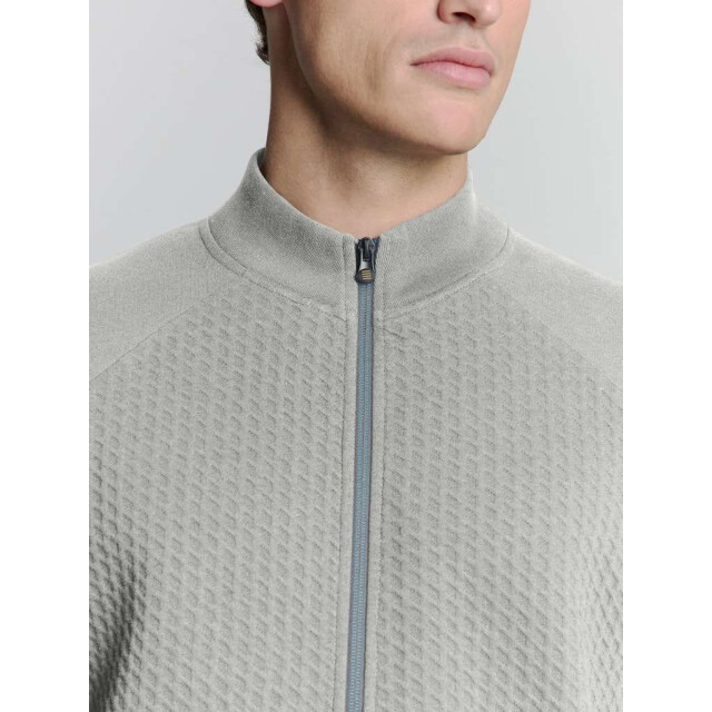 No Excess Sweater full zipper jacquard mix grey melange 27100118-102 large