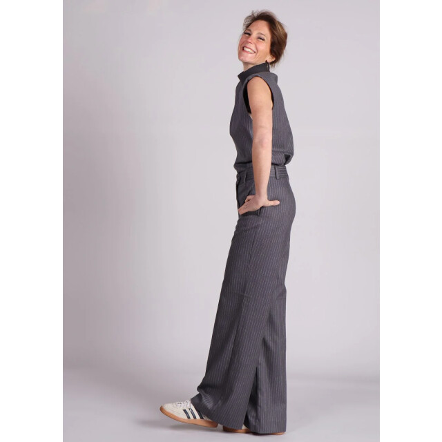 Co'Couture Idacc pin wide long pant krijstreep 9308415230280 large