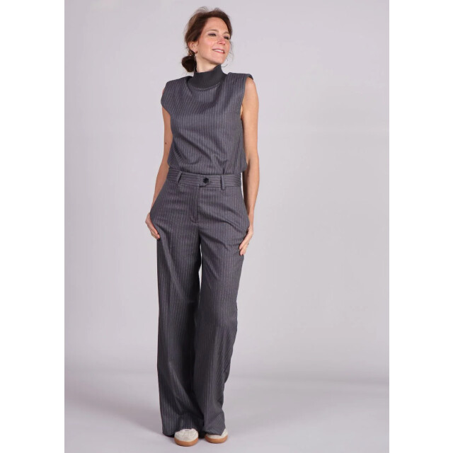 Co'Couture Idacc pin wide long pant krijstreep 9308415230280 large