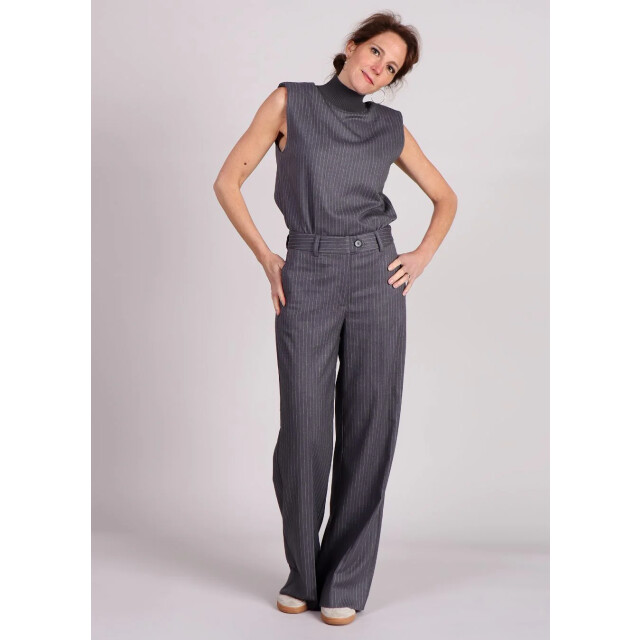 Co'Couture Idacc pin wide long pant krijstreep 9308415230280 large