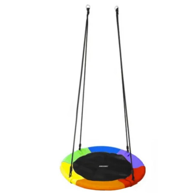 Hustawka Rond schommel ooievaarsnest 100cm regenboogkleuren 5900779954946 large