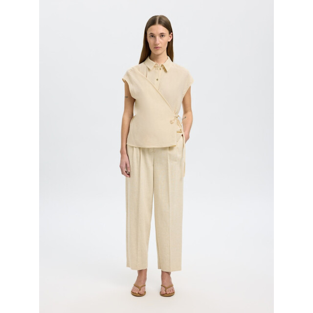 Selected Femme slflisa ss wrap shirt b 16097924 birch 06613.198.0022 large