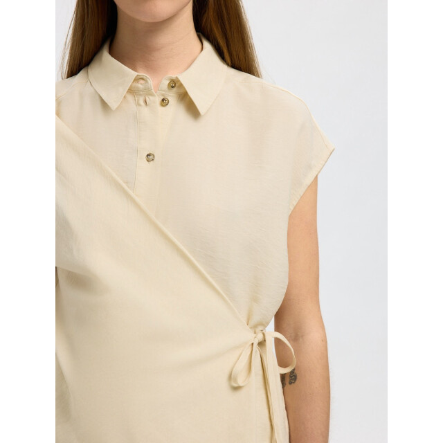 Selected Femme slflisa ss wrap shirt b 16097924 birch 06613.198.0022 large