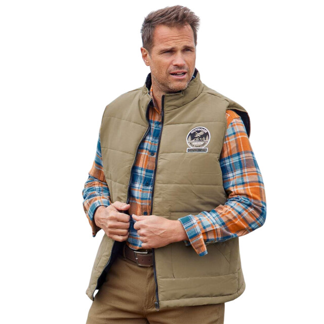 Atlas For Men Heren gewatteerd gilet UTAF1856_taupe large