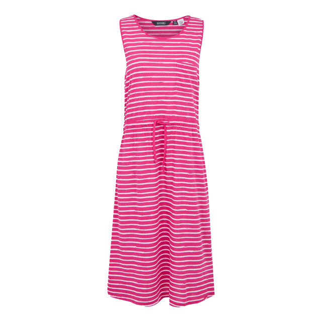 Regatta Dames ariena gestreepte casual jurk UTRG11721_pinkfusionwhite large