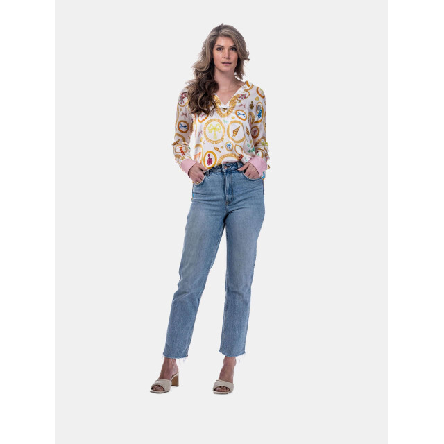 Mucho Gusto ® blouse grazie barok wit cirkelprint MUCHO GUSTO® Blouse Grazie Barok Wit Cirkelprint large