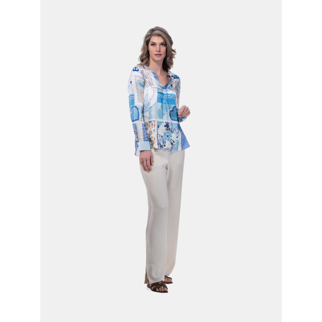 Mucho Gusto ® blouse grazie blauw hart elegantie MUCHO GUSTO® Blouse Grazie Blauw Hart Elegantie large