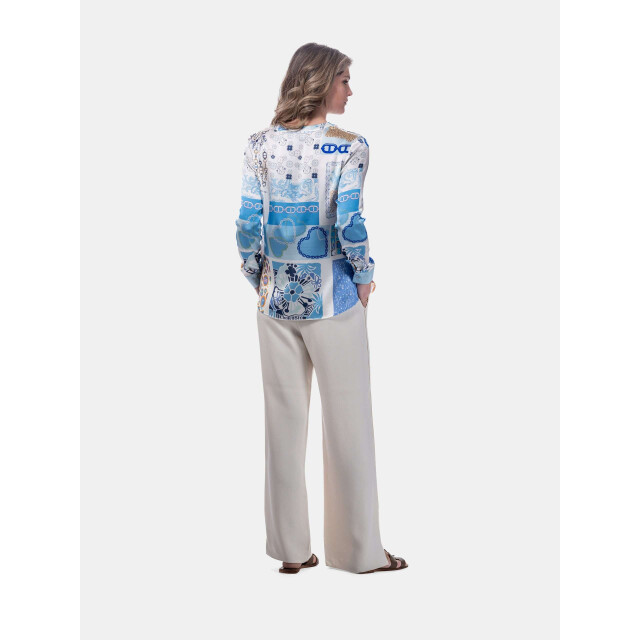 Mucho Gusto ® blouse grazie blauw hart elegantie MUCHO GUSTO® Blouse Grazie Blauw Hart Elegantie large