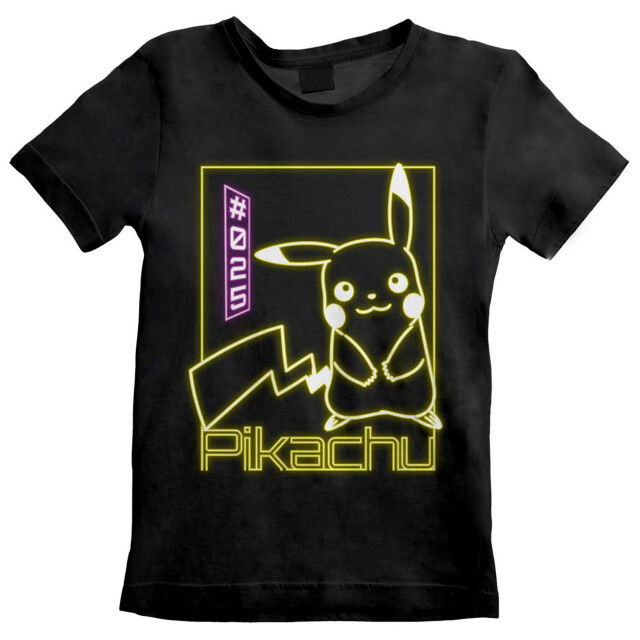 Pokemon Kinderen/kinderen pikachu neon t-shirt UTHE703_black large