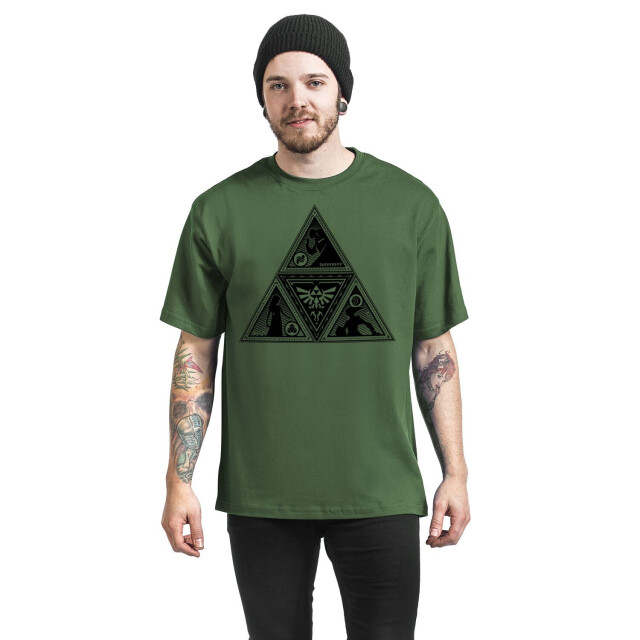 Nintendo Unisex adult triforce legend of zelda t-shirt UTHE321_green large