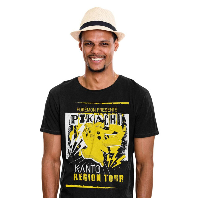 Pokemon Unisex volwassen kanto regio tour t-shirt UTHE712_black large