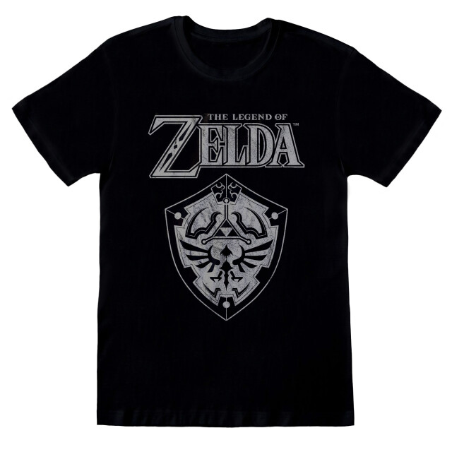 Nintendo Unisex adult legend of zelda shield t-shirt UTHE392_black large