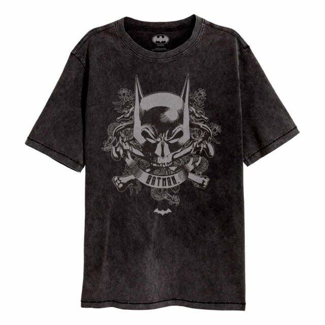Batman Unisex t-shirt volwassenen acid wash UTHE876_blackgrey large