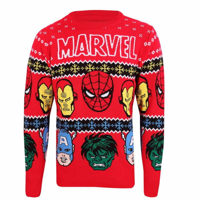 Marvel Gebreid uniseks adult gezichten sweatshirt UTHE1762_multicoloured large