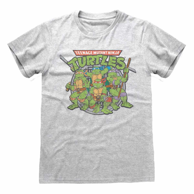 Teenage mutant ninja Turtles Unisex t-shirt retro volwassenen UTHE878_heathergrey large