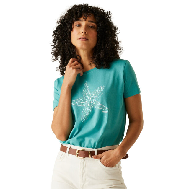 Regatta Dames filandra vx zeesterren t-shirt UTRG11610_turquoise large
