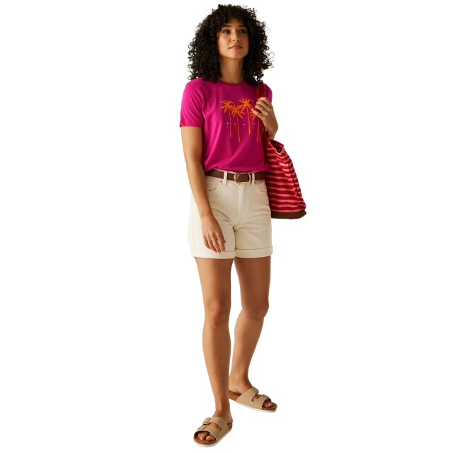 Regatta Dames filandra vx palm tree t-shirt UTRG11607_pinkfusion large