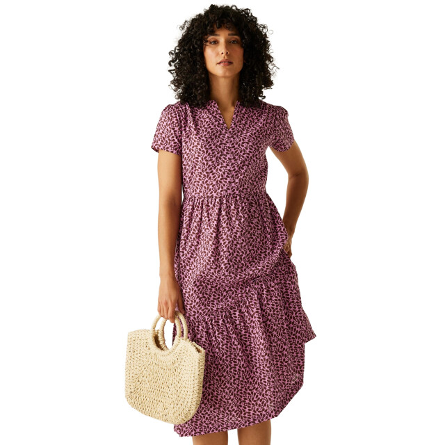 Regatta Dames orla kiely jasmine bloemen gestreepte midi jurk UTRG11616_lilac large