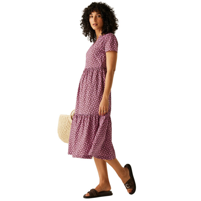 Regatta Dames orla kiely jasmine bloemen gestreepte midi jurk UTRG11616_lilac large