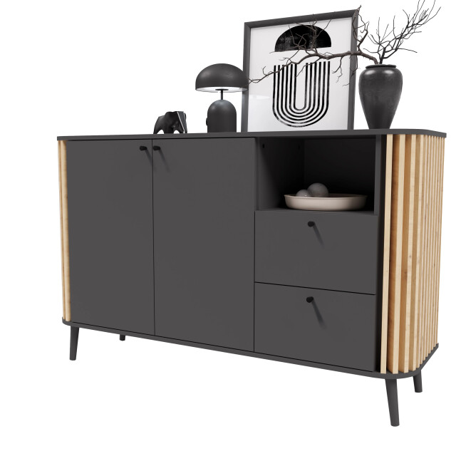 CaliCosy Dressoir met 2 laden, 2 deuren en 1 nis l 138 cm pure 2951216 large