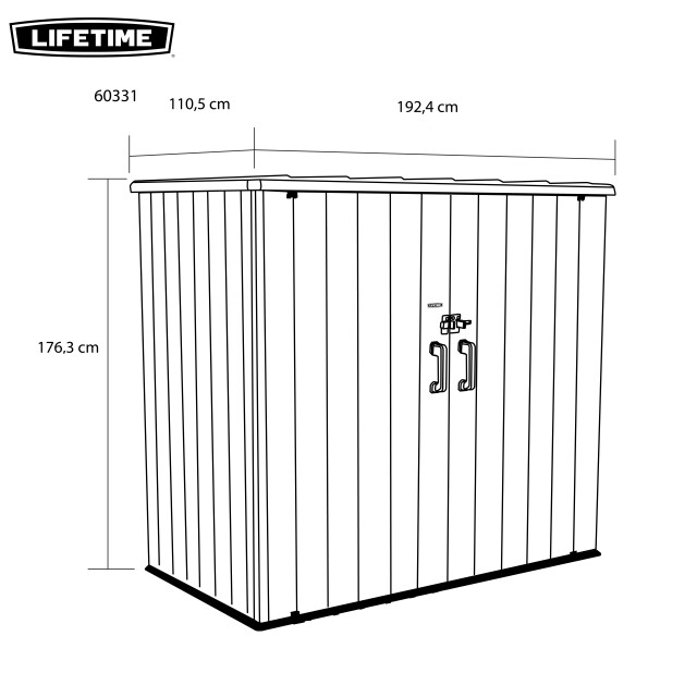 Lifetime Lg60331 kunststof opbergkast tuin 111x192x176 cm - 3048372 large