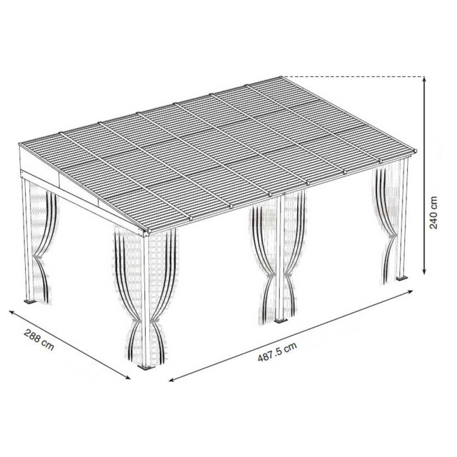Sojag Aluminium terrasoverkapping portland 288x488x240cm- 3156165 large