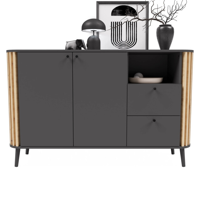 CaliCosy Dressoir met 2 laden, 2 deuren en 1 nis l 138 cm pure 2951216 large
