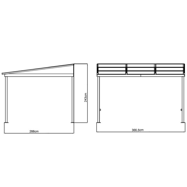 Sojag Aluminium terrasoverkapping boedapest brons 298x364x243cm 3156166 large