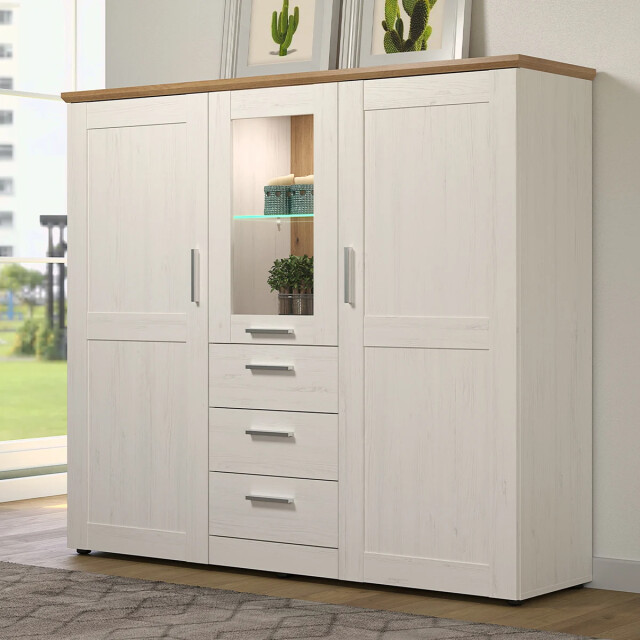 CaliCosy Dressoir 3 deuren waarvan één met gehard glas, 3 laden l159 cm shade 2930749 large