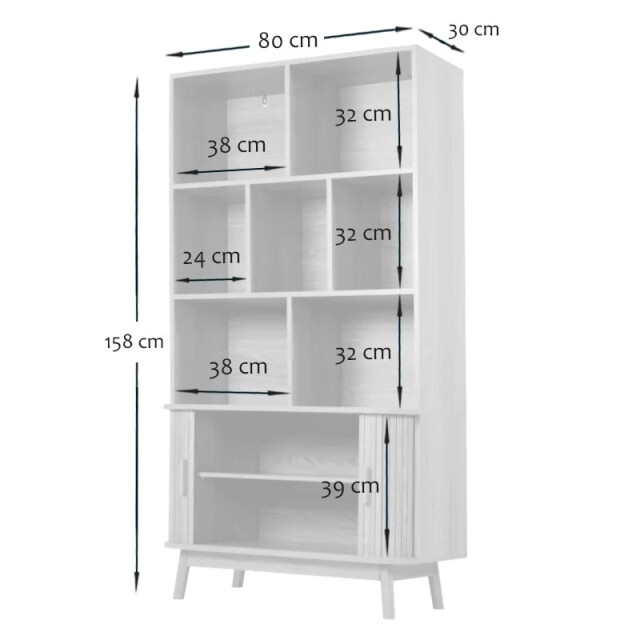 CaliCosy Boekenkast met 2 schuifdeuren h157,5 cm ernest 2991109 large