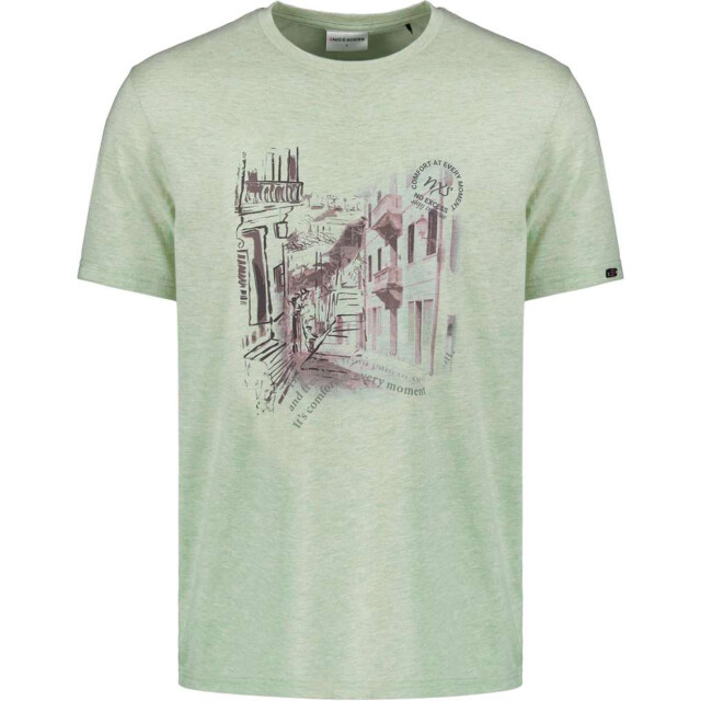 No Excess T-shirt crewneck melange chest prin mint 27340263-058 large