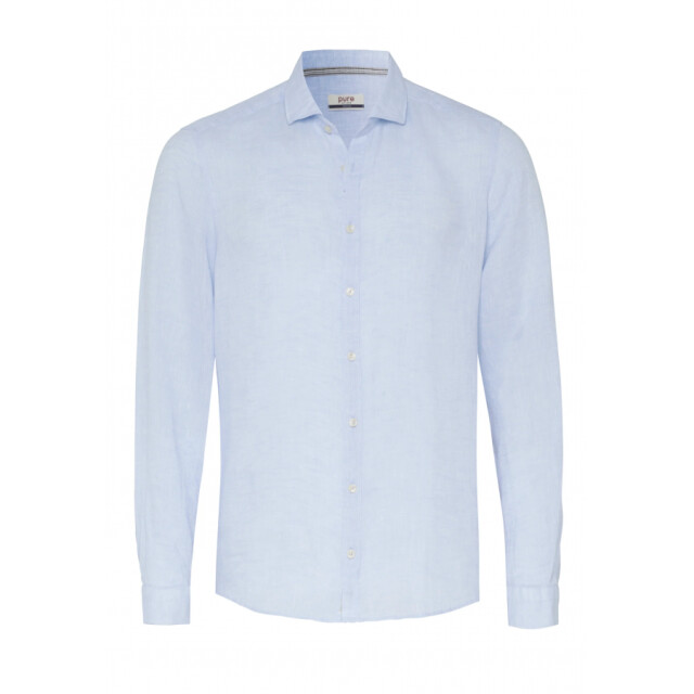Pure 3805-21110 102 plainlight blue heren linnen overhemd lange mouw 102 PlainLight Blue/3805-21110 large