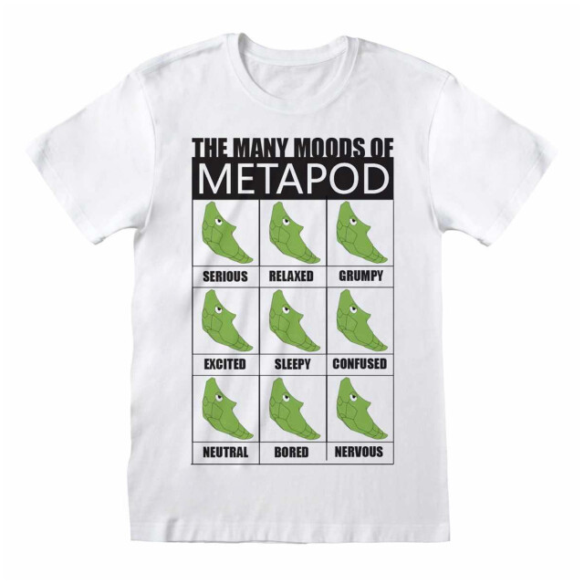 Pokemon Unisex volwassene vele stemmingen van metapod t-shirt UTHE930_whitegreenblack large