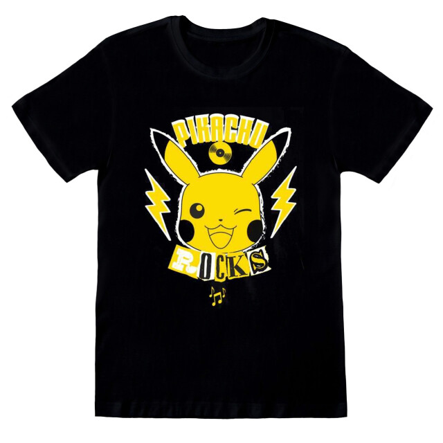 Pokemon Kinderen/kinderen pikachu rocks t-shirt UTHE962_blackyellow large