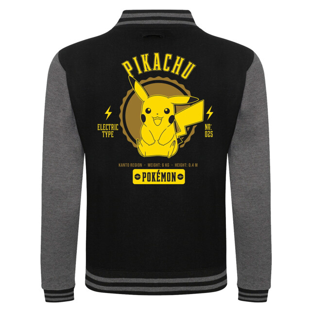 Pokemon Unisex pikachu varsity jacket voor volwassenen UTHE1337_blackyellow large