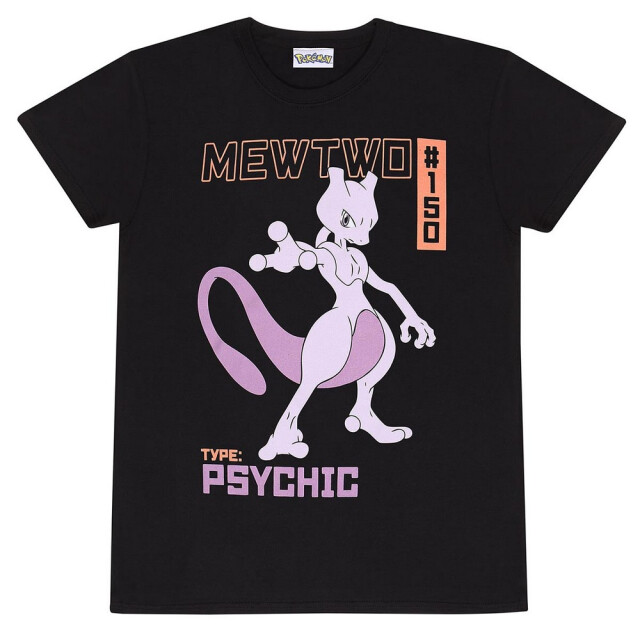 Pokemon Unisex volwassen mewtwo t-shirt UTHE749_blackpurple large